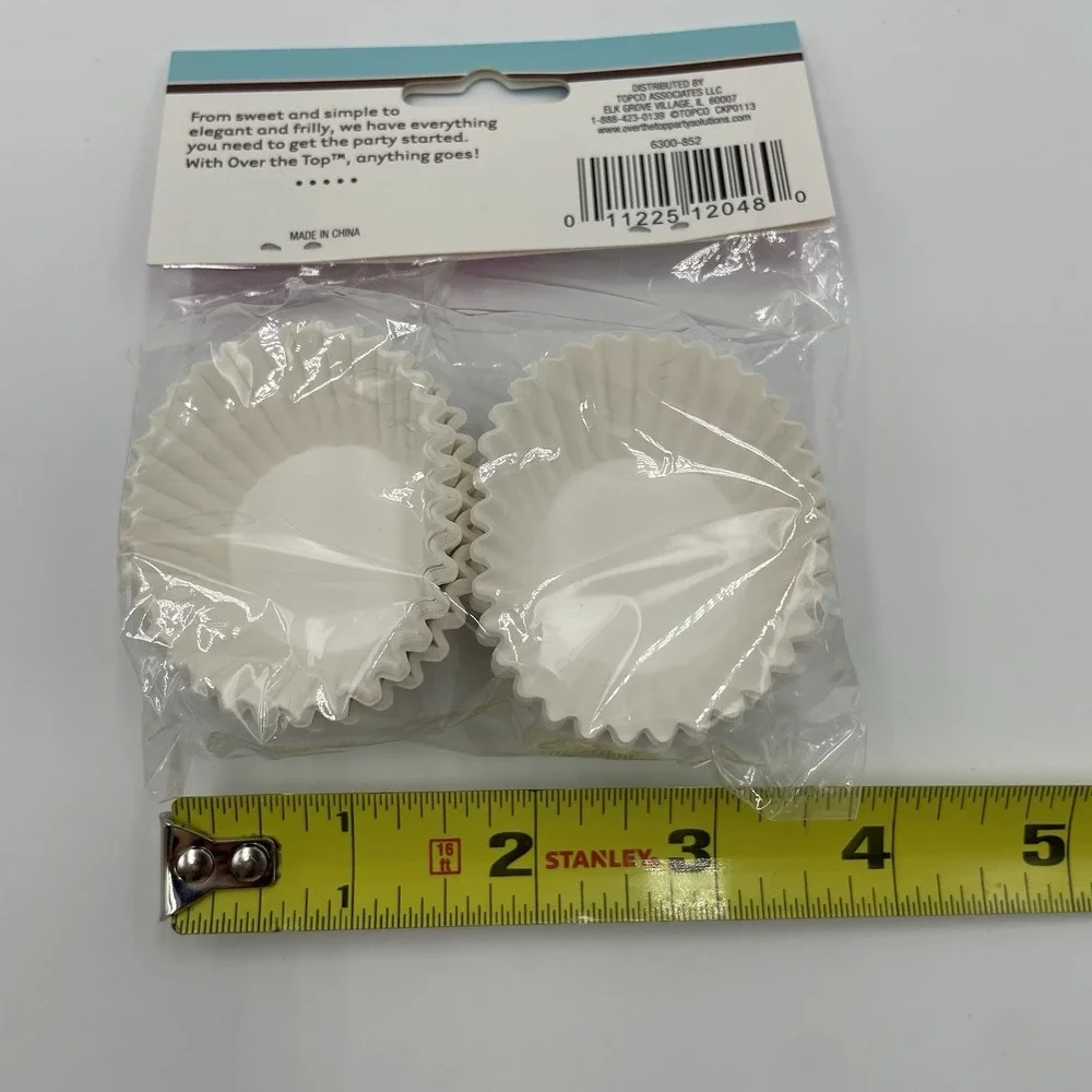 Mini White Cupcake Liners, 200, Grease Resistant, Easy to Peel & Bake 2 X 100 Ct